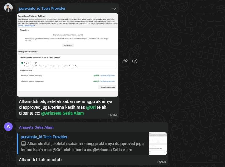 Screenshot approval Meta Tech Provider member 8